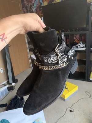 AMIRI Black Bandana Buckle Boots | eBay