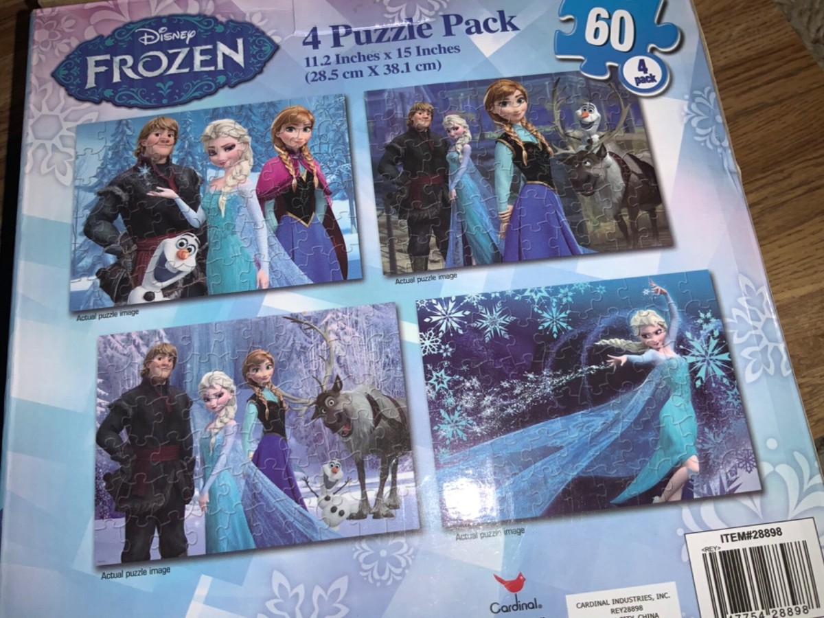 Disney Frozen Puzzle Jigsaw 4 Pack —Elsa Anna Kristoff Olaf Easter