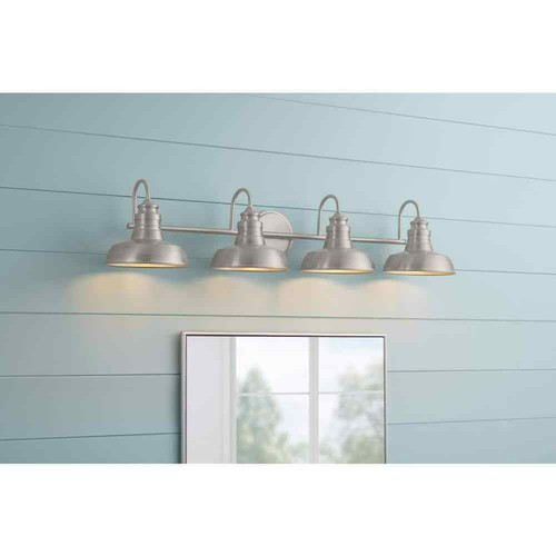 Hampton Bay Elmcroft 38 in. 4-Light Brushed Nickel Farmhouse Vanity with Metal - Picture 2 of 10