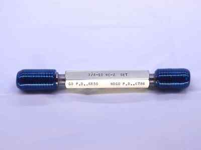 3/4 10 NC 2 SET THREAD PLUG GAGE .75 .750 .7500 GO NO GO P.D.'S = .6850 & .6786