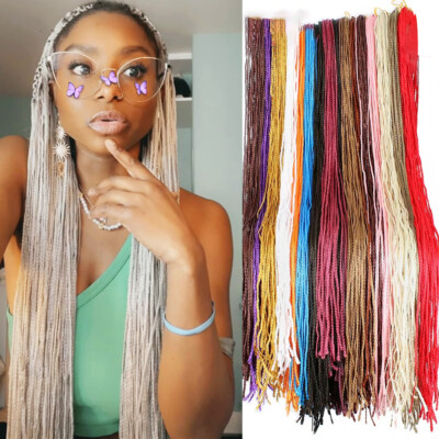 28'' Thin Long Box Braids Crochet Braiding Hair Extensions Micro Dreads Locs Hair