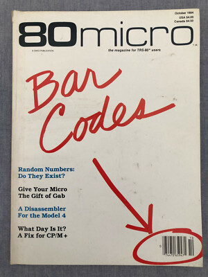 Vintage 80micro TRS-80 Computer Magazine October 1984 (Others Available)