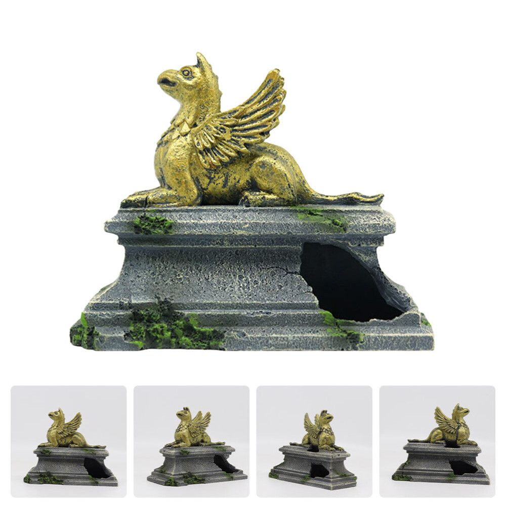 Fish Tank Landscaping Decor Flying Deities Statue Rockery Pond Aquariums