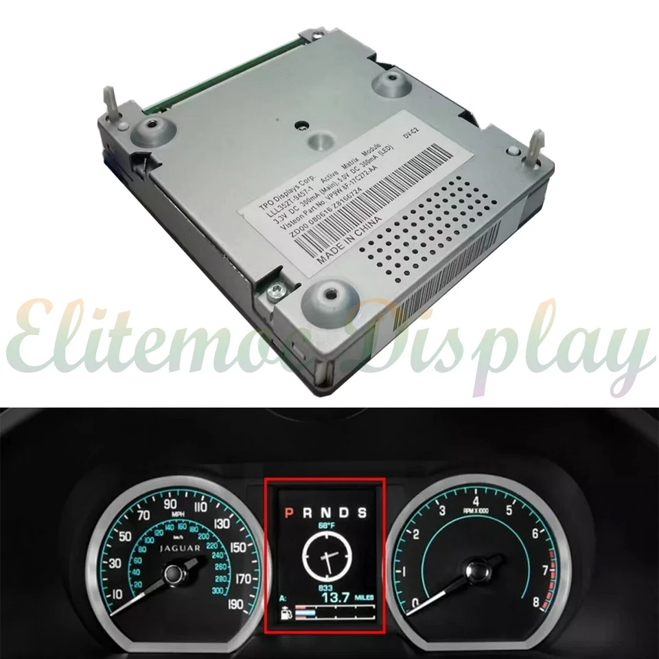 Pantalla LCD a color para cuadro de instrumentos Jaguar XF X250 XF-R TJ035NC04AA Foto 2 de 3