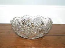EXQUISITE! American Brilliant Period ABP Cut Crystal Bowl Sawtooth Rim ANTIQUE!