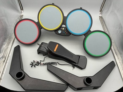 Microsoft Xbox 360 Rock Band Wired Drum Set Pedal Sticks Harmonix 822149 Tested