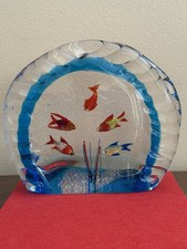 Murano Style Art Glass Paperweight Fish Aquarium Tropical Reef
