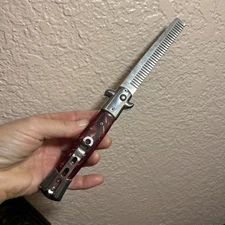 Switchblade Knife Style Hair Comb Belt Clip Pocket Tool Gadget Style Switch Rare