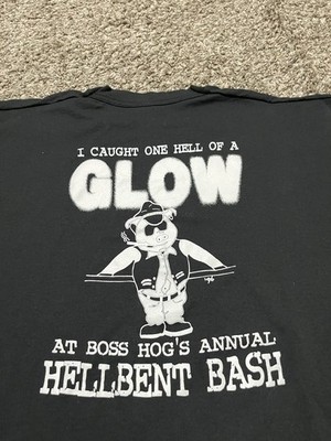 Vintage 1996 Single Stitch Hellbent Bash Pig Boss Hog Black T Shirt Sz XL Vtg