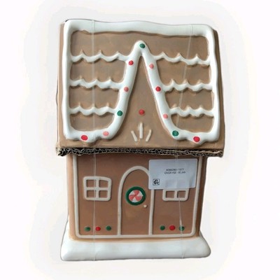 Ceramic Gingerbread House Cookie Dessert Jar Holiday Display Christmas  New