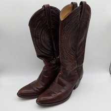 Dan Post Childs Size 5.5C Vintage Dark Brown Stitched Cowboy Boots 4172 Spain