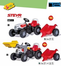 Trattore a Pedali Rolly Toys Stayer con Rimorchio-con Roll-Bar o Versione Ruspa