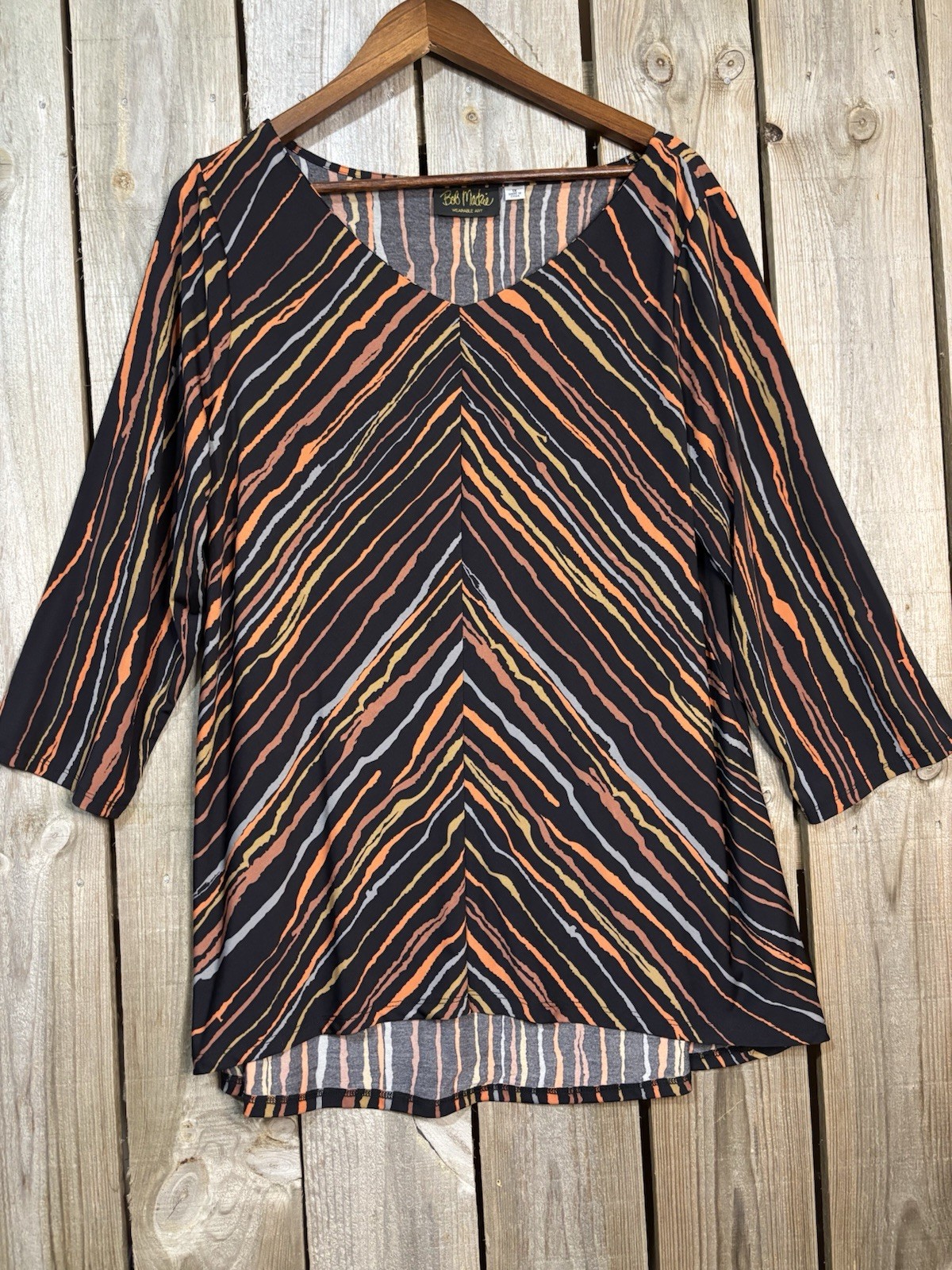 Bob Mackie Wearable Art Abstract 90s Tunic Top 1X - image 1