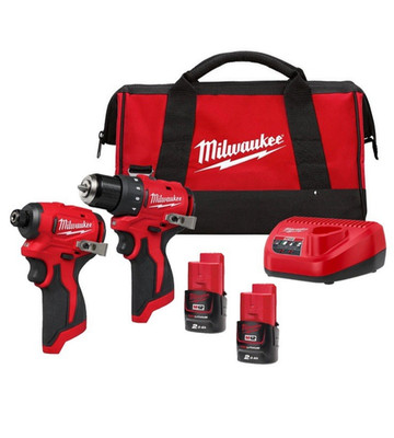 Milwaukee M12BLPP2D-202B 12V Akku Brushless Compact Twin Kit 2X 2,0Ah