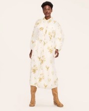 Women's Size Medium Floral Long Sleeve Utility Midi Shirt Dress - Woolrich