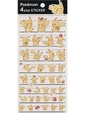 Pikachu 4 Size Stickers Pokemon Japan Used Japan