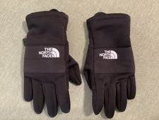 THE NORTH FACE Black Unisex Kids Gloves Fuzzy Inside Size Medium Preowned