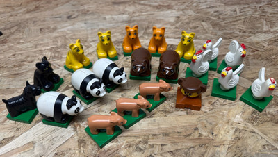 LEGO Duplo Konvolut Tiere Bauernhof Zoo Hahn, Tigerbaby, Hund, Katze, Ferkel