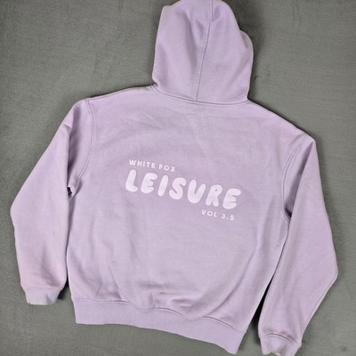 White Fox Hoodie Womens L/XL Lavender Leisure Vol 3.5 Fleece Pullover Sweatshirt