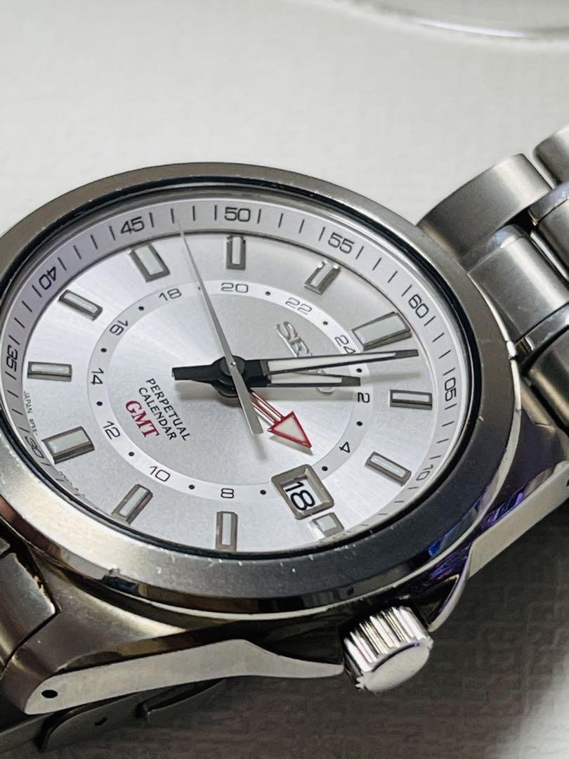 SEIKO Perpetual Calendar GMT Model Wristwatch Quartz Men's
