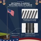 Yescom 30Ft Sectional 13Gauge Aluminum Flag Pole Kit with 136 LED Solar Light — photo 8