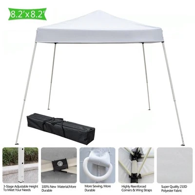 New 8'x8' EZ Pop Up Canopy Wedding Party Tent Folding Gazebo Shade Shelter White