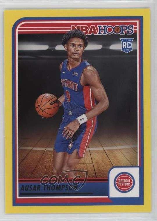 2023-24 Panini NBA Hoops Rookies Yellow Ausar Thompson #255 Rookie RC 1b3x