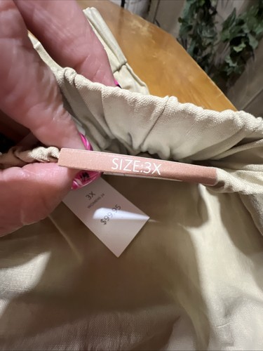 Pantaloni ColdWater Creek in lino di seta nuovi con etichette 3x marrone kaki vestibilità naturale gamba larga cravatta davanti - Foto 6 di 7