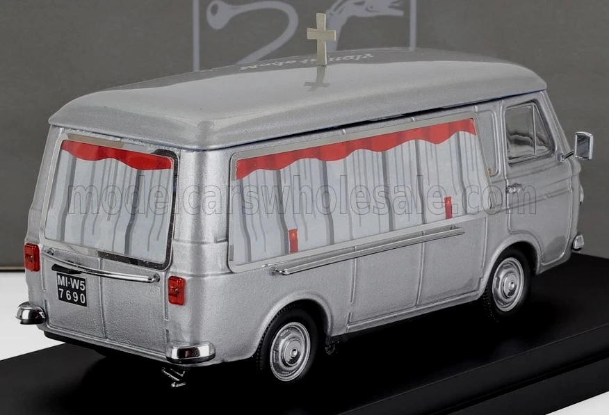 wonderful resin-modelcar 1/43 FIAT 238 HEARSE VAN - Italy - 1970 - silvergrey - Image 2 of 2