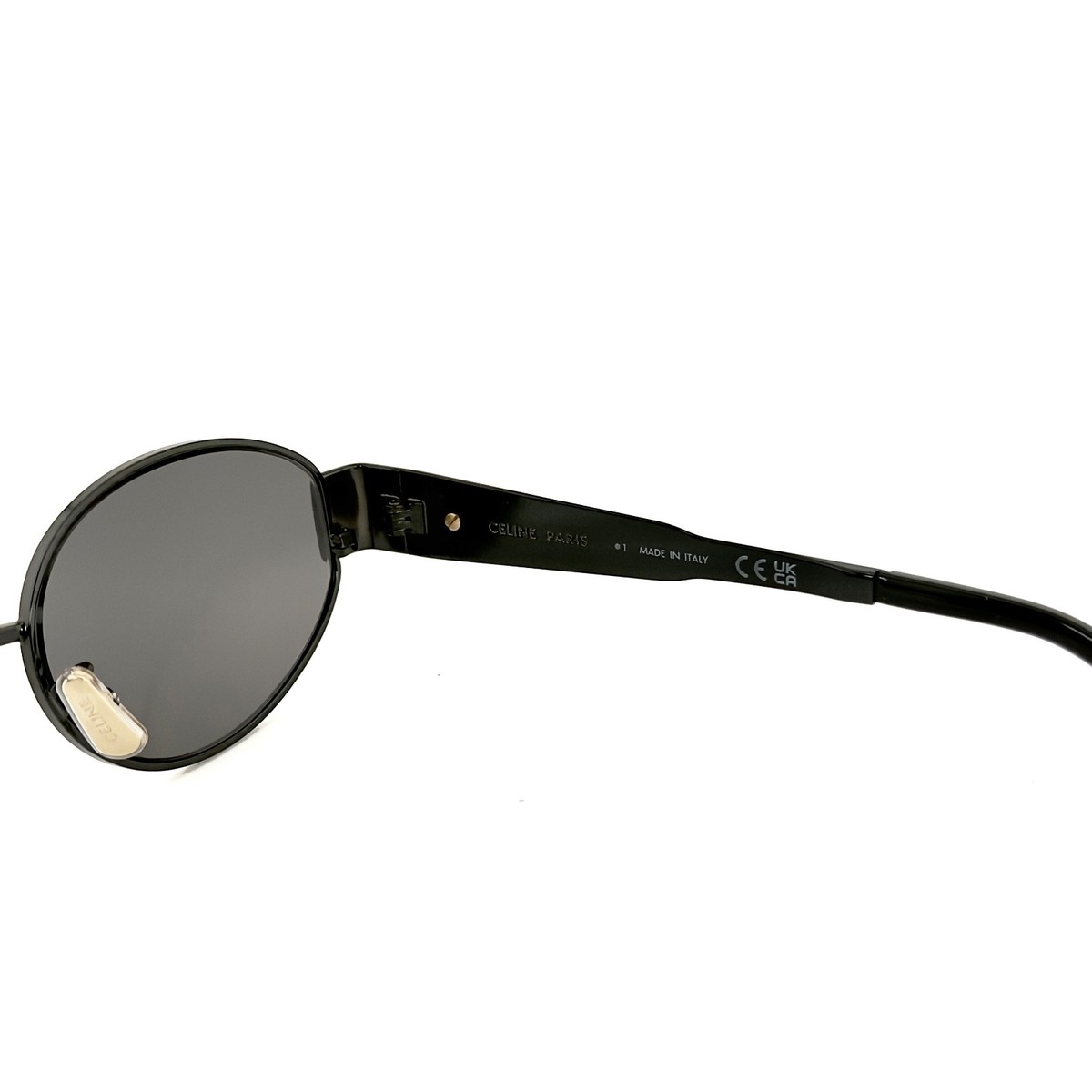 CELINE CL40235U 40235 METAL TRIOMPHE Black Gold Logo Oval Unisex