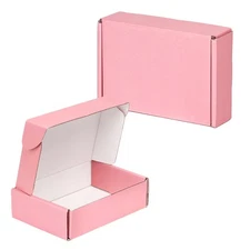 OUGEBOX 30 Pink 6x4x1.6 Small Corrugated Shipping Boxes for Small Business