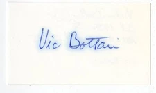 Vic Bottar Cal Bears CFHOF signed autographed 2x3.5" cut 14048