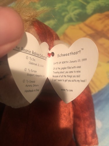 Ty Beanie Baby Schweetheart the Orangutang 1999 NWT Errors Ships Fast - Picture 5 of 7
