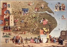Pictorial Literary Map The tale of Ivanhoe Wall Art Poster Print Decor History