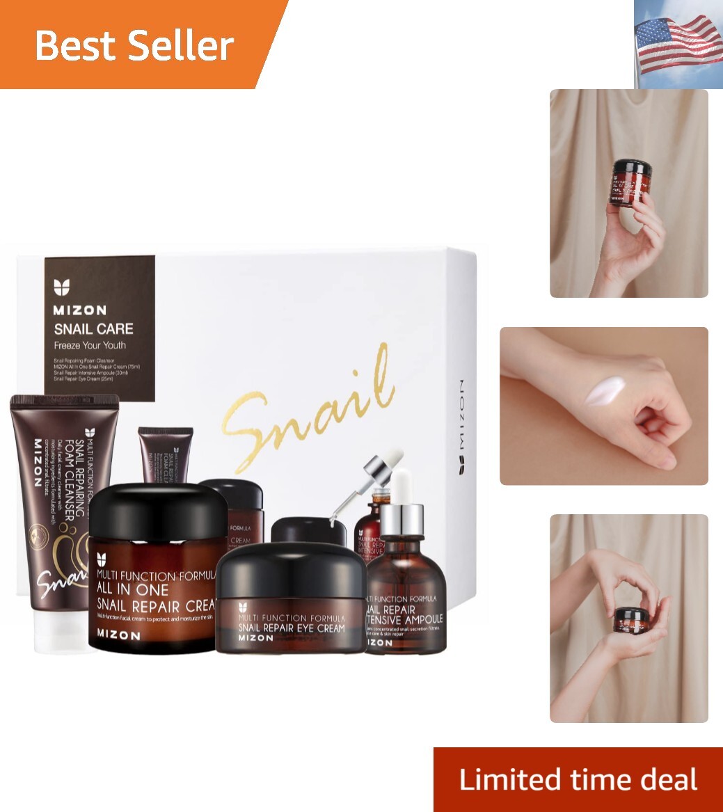 Set de Regalo: Crema Reparadora de Caracoles Todo en 1, Ampolla Intensiva Reparación de Caracoles, Caracol...