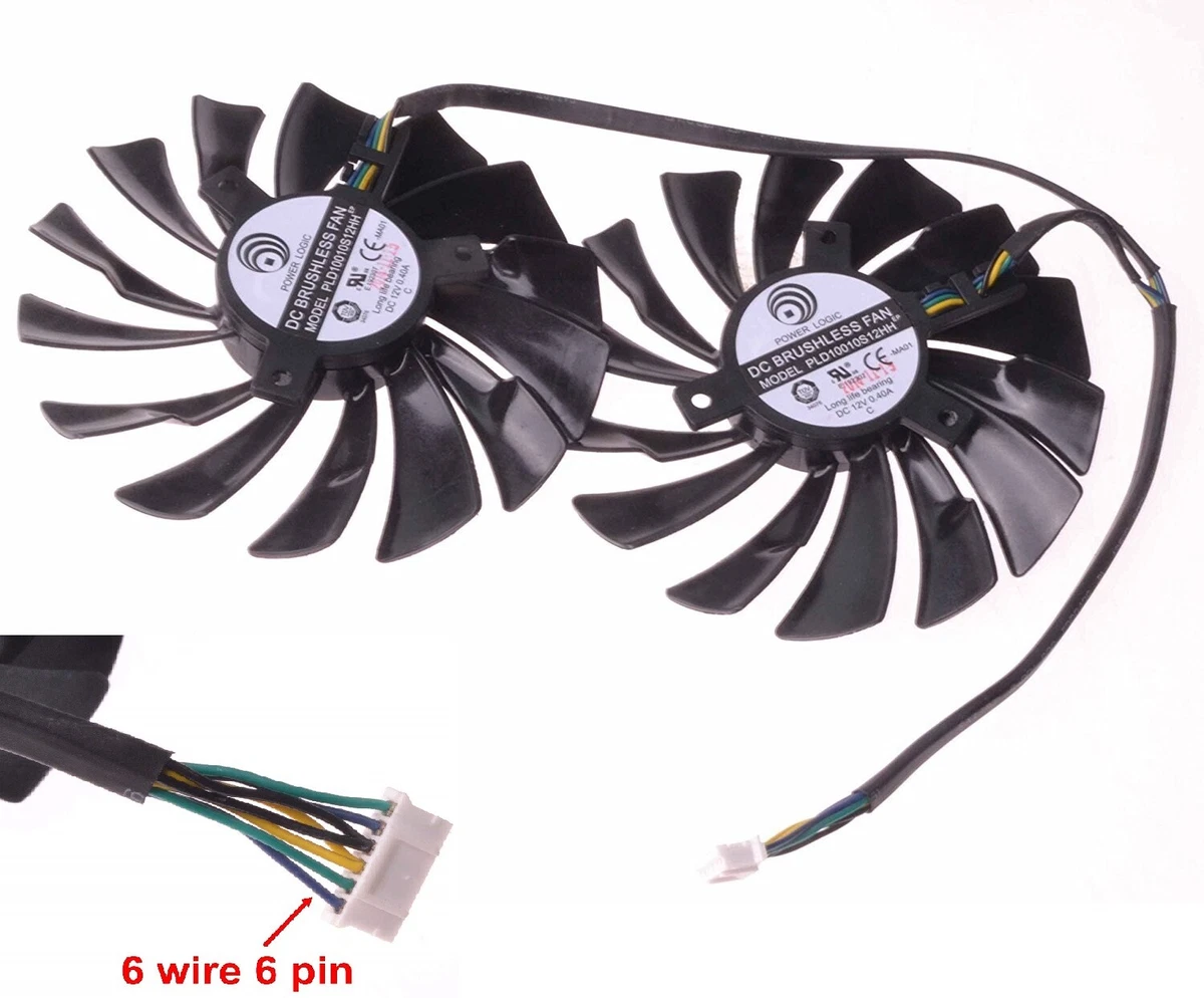 MSI GTX1070 GTX1060 Graphics Card VGA Fans 95mm PLD10010S12HH 6Pin