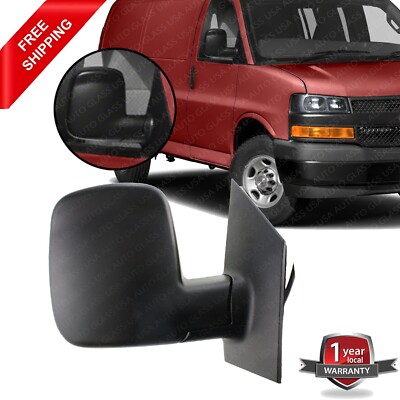 OEM 15227437 Replacement Passenger Side Door Mirror For Chevy Express 2500 2008-2018 - Power Heated Textured Black Chevy Express Mirror