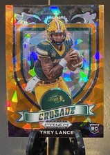 2021 Prizm Orange Cracked ICE RC #164 Trey Lance   49ers Bison Rookie