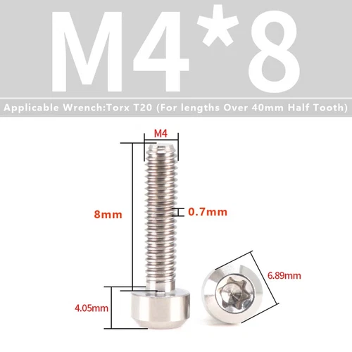 M4M5M6M8M10 Titanium Bolts Taper Cone Socket Head Motorcycle Modification Screws - Picture 167 of 205