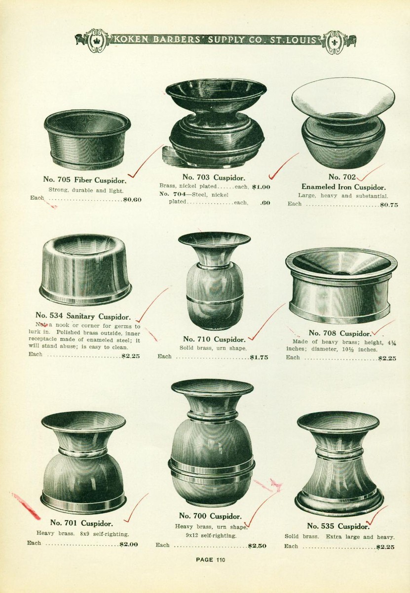 アート・デザイン・音楽 KOKEN BARBER'S SUPPLY COMPANY Catalog Page Ad Koken Barber Supply Barbershop Cuspidors Cash