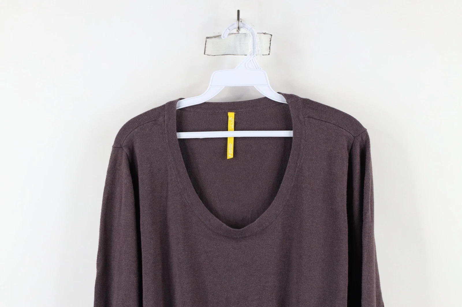 lole y2k blank cotton blend knit roll sleeve babydoll sweater