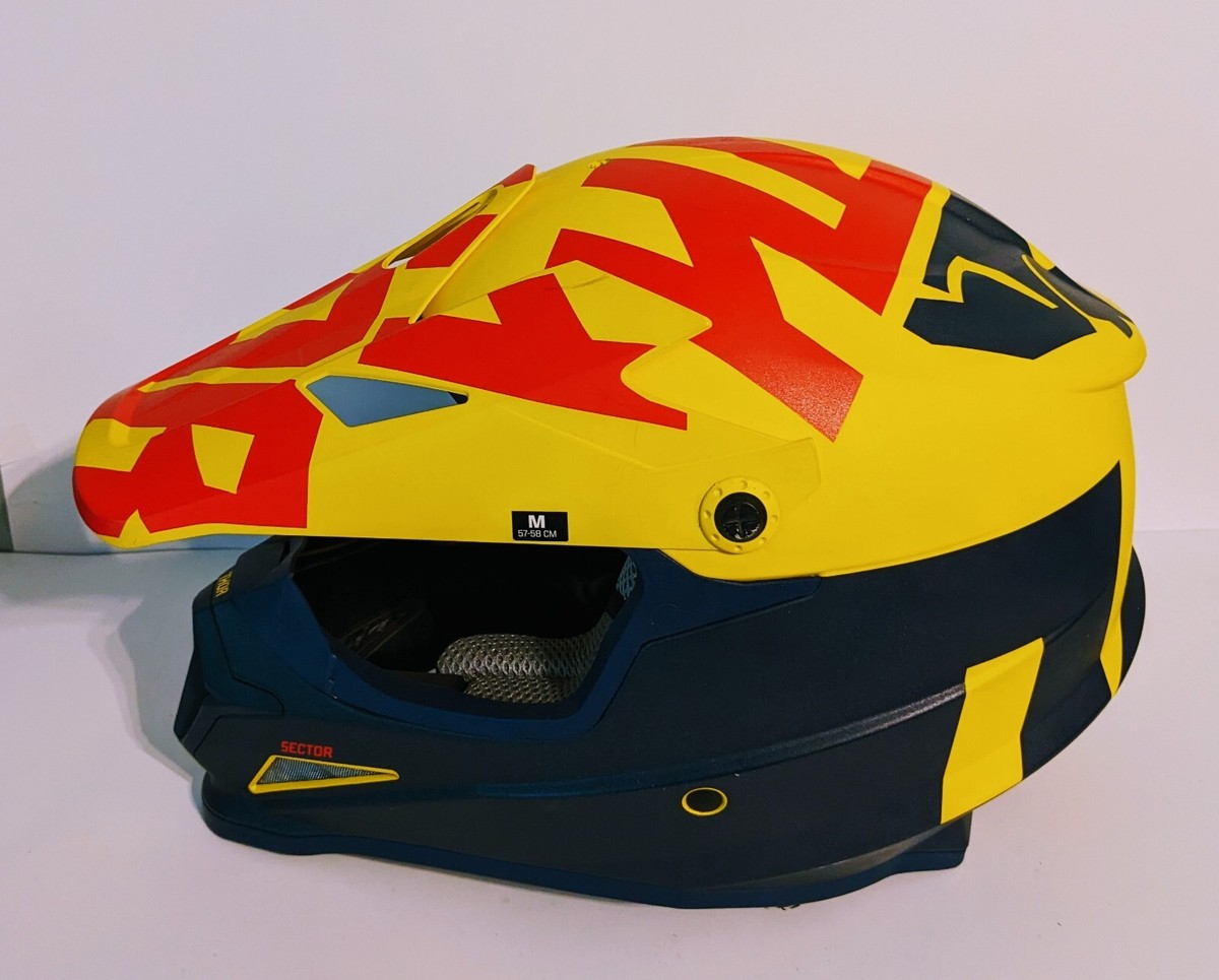 Thor MX Motocross Youth Sector Helmet Navy & Yellow -Size Medium