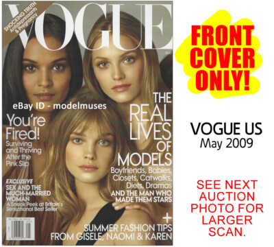 COVER ONLY - VOGUE US May 2009 VODIANOVA Kebede JAGODZINSKA