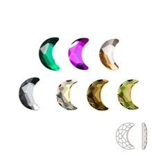 Strass Nail Art Rhinestones Mini Moon Colorful Stones Non Hotfix Glass Beads DIY