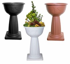 2x Venetian 40cm Jardinière Round Planter Pot Plastic Pedestal Garden Bowl Stand