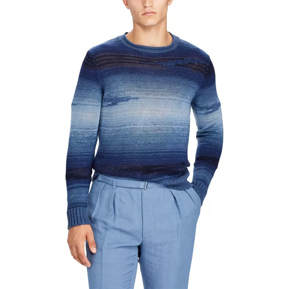 Suéter de lino Ralph Lauren etiqueta púrpura Italia para hombre azul ombre suroeste $1,495 Foto 2 de 4