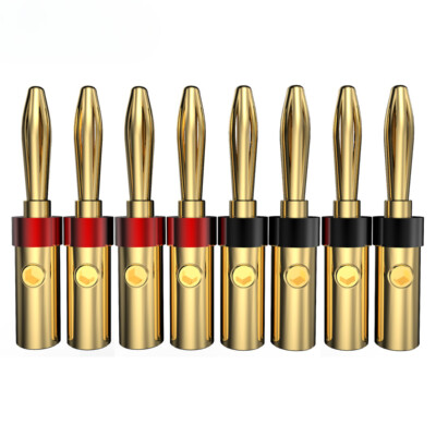 4/8PCS 24K Gold Plated Banana Plug HIFI Audio Speaker Cable Banana Connector DIY