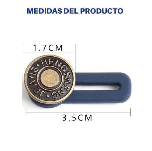 Botón de Pantalón, Extensor de Cintura, Botón Metálico de Silicona Ajustable - Imagen 5 de 16