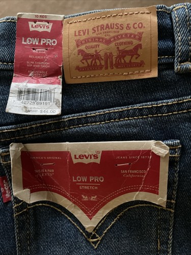 NEW Levi’s Size 10 Reg Low Pro Mid Rise Fit Adjustable Waist Straight Unisex - Picture 5 of 5