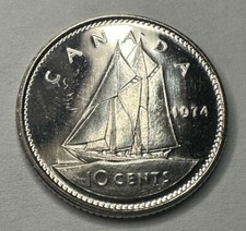 1974 Canadian 10Cent Dime Proof-Like Coin Uncirculated. Beautiful Coin!!!